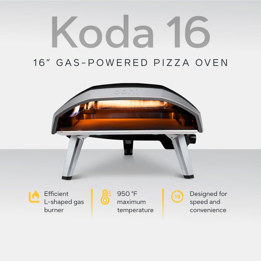 Koda 16 Gas Pizza Oven - Ultimate Pizza Oven Bundle - Includes 14" Perforated Pizza Peel, Turning Peel and Koda 16 Cover