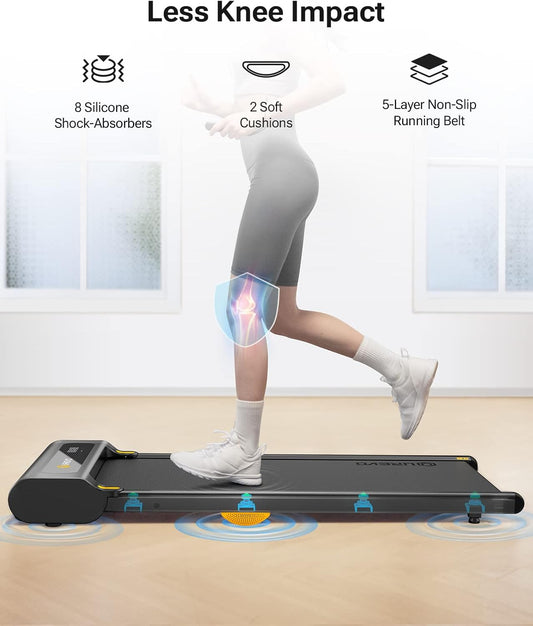 Walking Pad, under Desk Treadmill for Home/Office, Portable Walking Treadmill 2.25HP, Walking Jogging Machine with APP 265 Lbs Weight Capacity Remote Control LED Display
