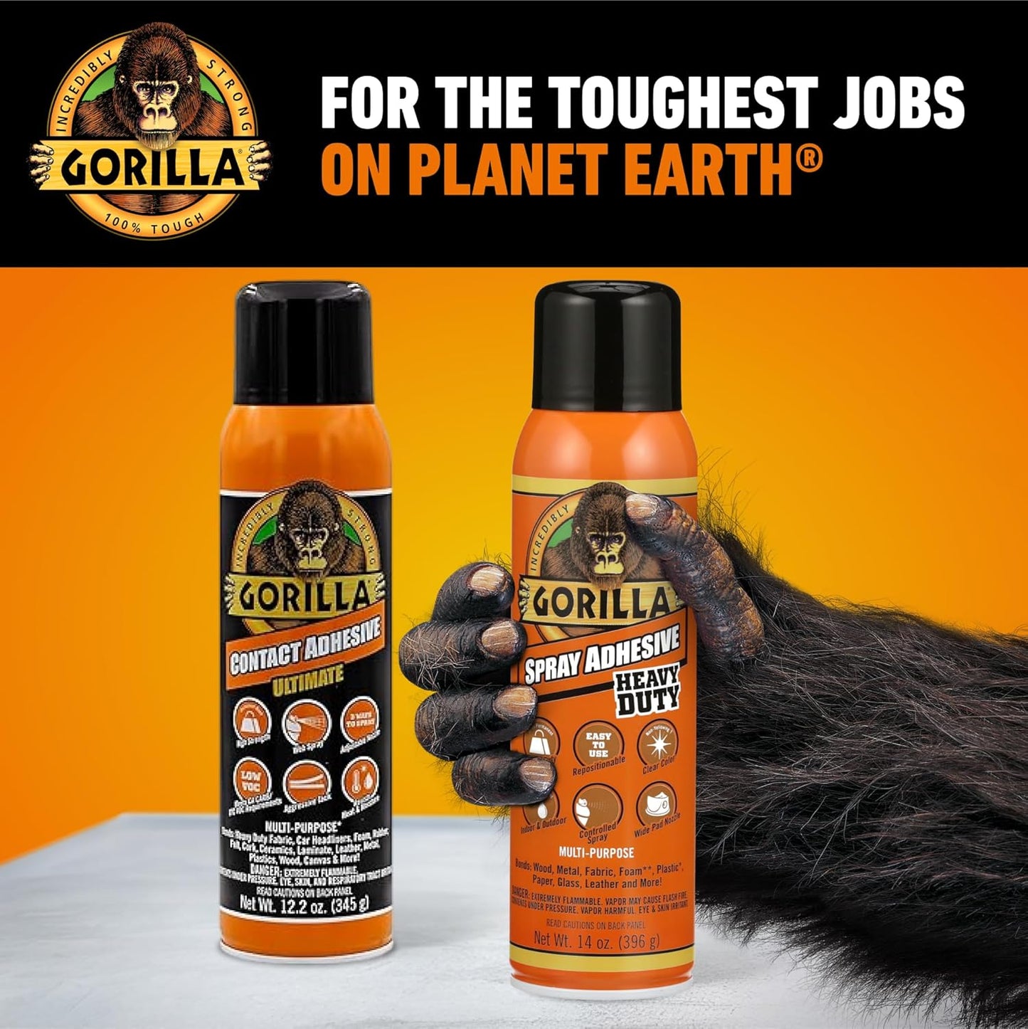 Heavy Duty Spray Adhesive, Clear Glue, 14 Ounce (Pack of 1) - All Purpose with Comfort Nozzle for Indoor or Outdoor