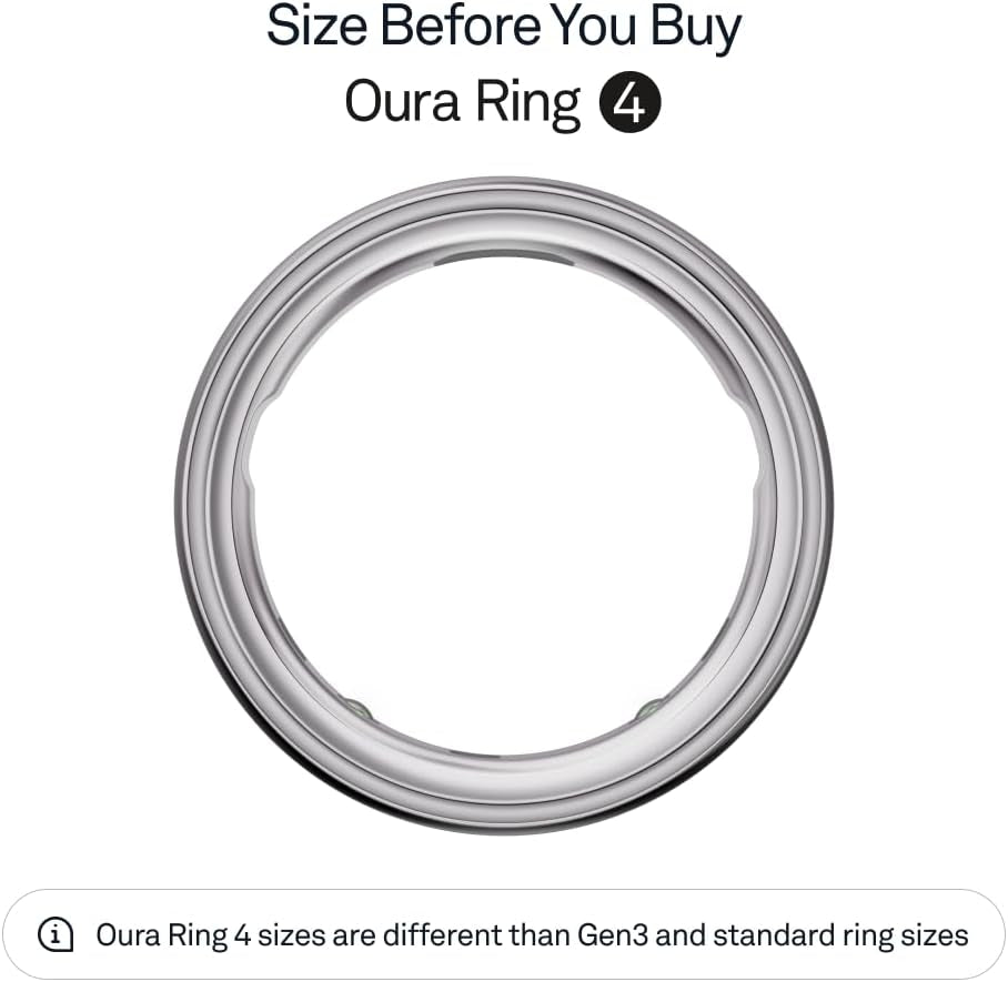 Ring 4 - Silver - Size 10 - Smart Ring - Size First with  Ring 4 Sizing Kit - Sleep Tracking Wearable - Heart Rate - Fitness Tracker - up to 8 Days of Battery Life