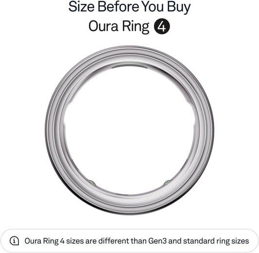 Ring 4 - Silver - Size 10 - Smart Ring - Size First with  Ring 4 Sizing Kit - Sleep Tracking Wearable - Heart Rate - Fitness Tracker - up to 8 Days of Battery Life