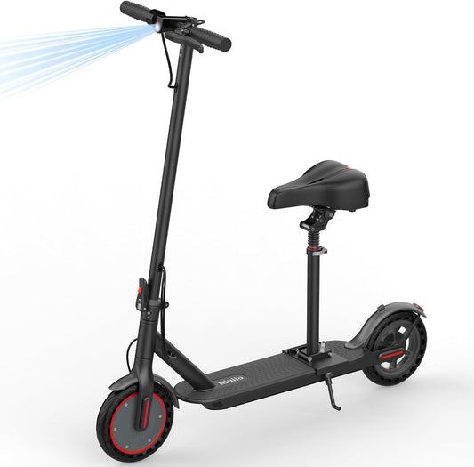 Electric Scooter with Seat for Adults - 19MPH & 21-Mile Range, 350W Motor, 8.5" Solid Tires with App Control & Dual Brake System - UL2272 Certified Folding Commuter E-Scooter for Adults
