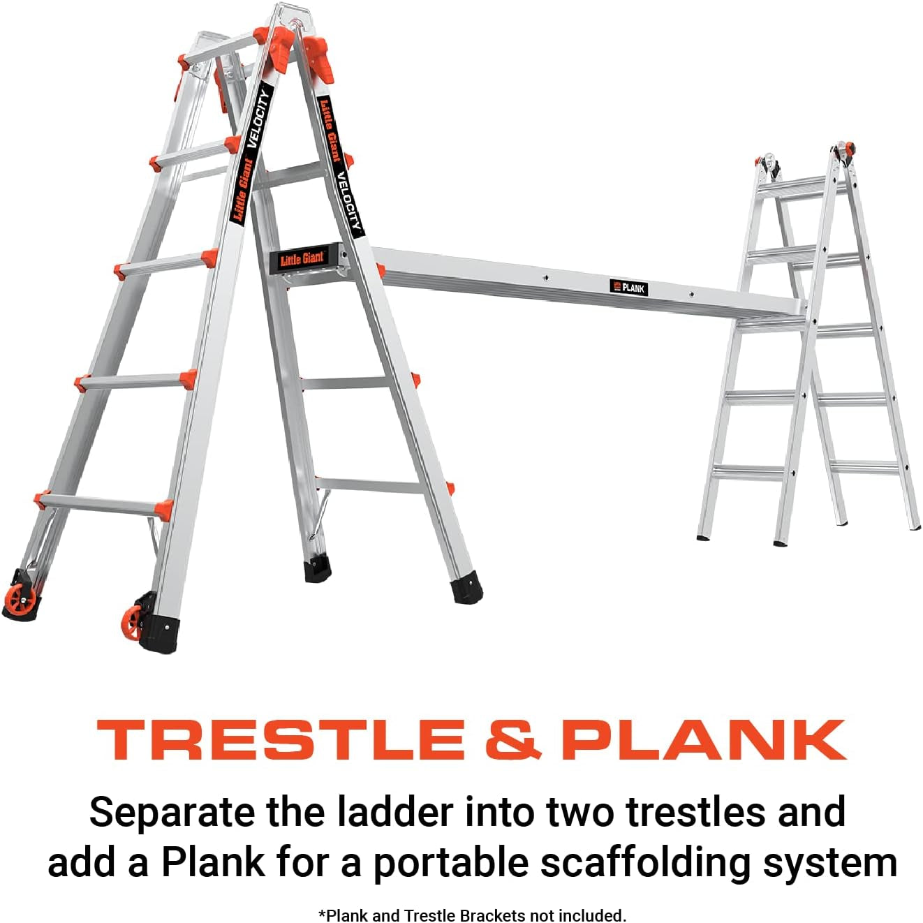 Ladder Systems, Velocity with Wheels, M22, 22 Ft, Multi-Position Ladder, Aluminum, Type 1A, 300 Lbs Weight Rating, (15422-001)
