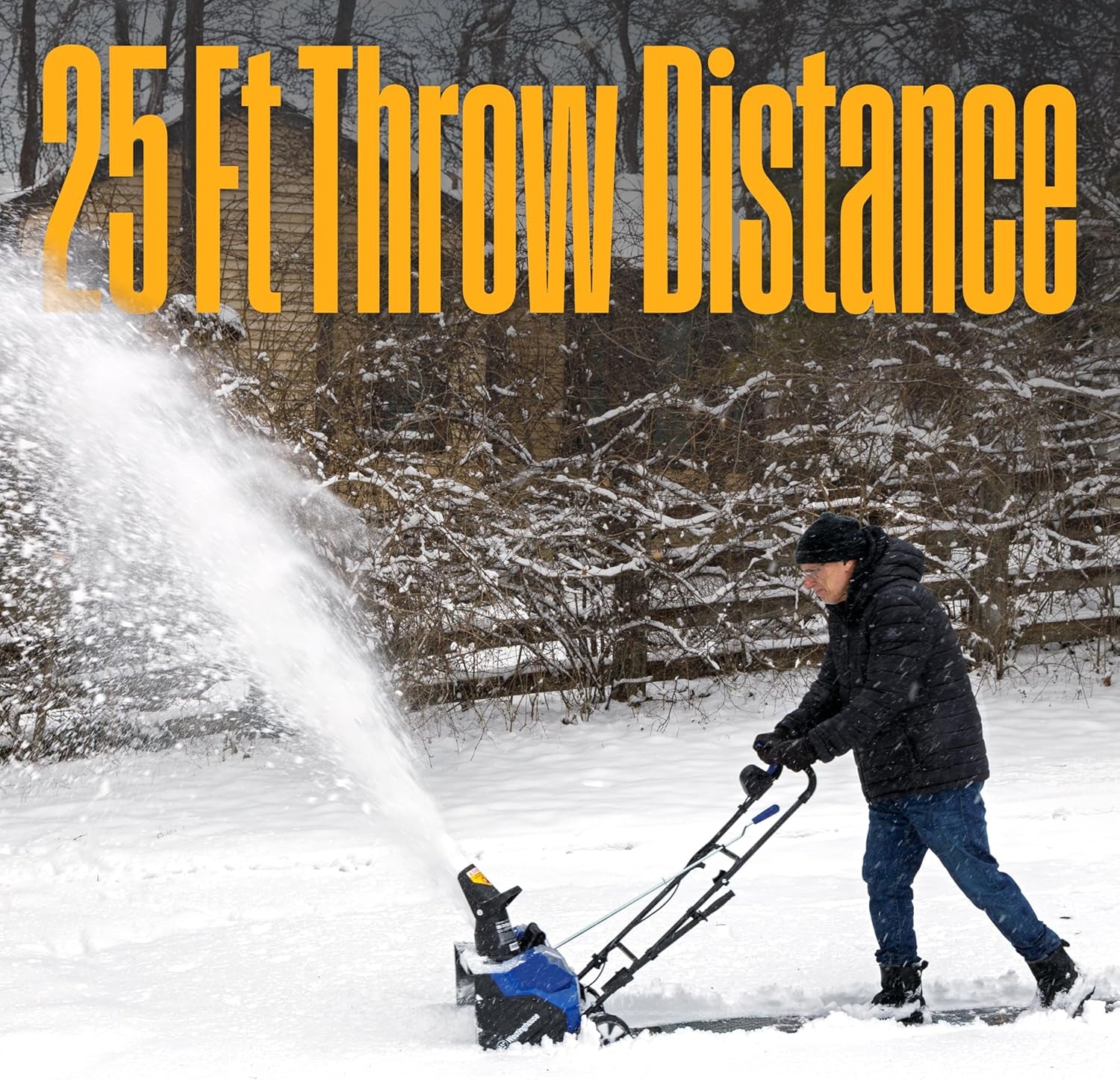 Wsnow18T 48V Cordless Snow Blower 18 Inch Tool, Steel Auger, Brushless Motor, 25Ft Throwing Distance, Plows 650Lbs/Min, Compatible with Snow Joe Batteries (Battery & Charger Not Included)