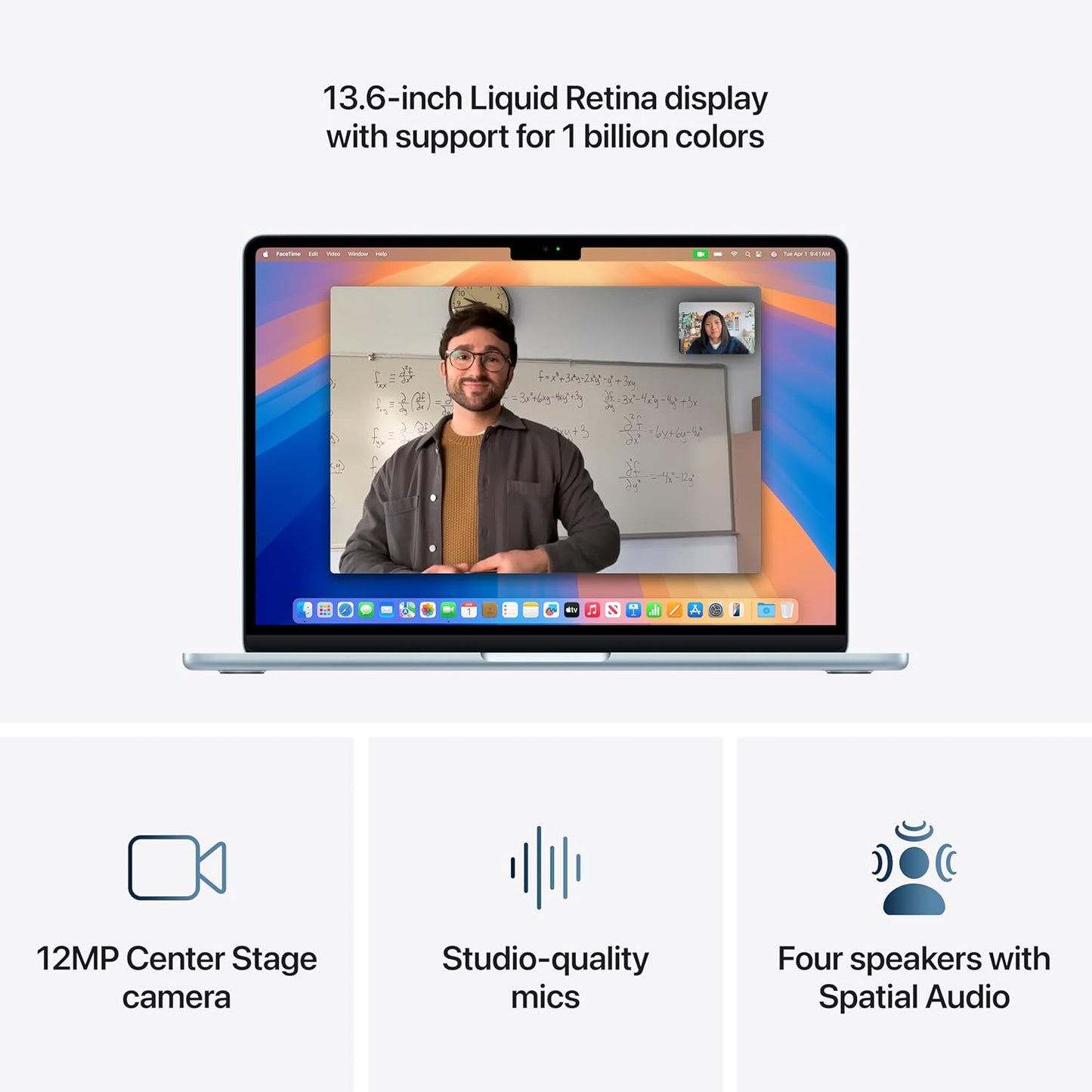 2025 Macbook Air 13-Inch Laptop with M4 Chip: Built for  Intelligence, 13.6-Inch Liquid Retina Display, 16GB Unified Memory, 256GB SSD Storage, 12MP Center Stage Camera, Touch ID; Sky Blue