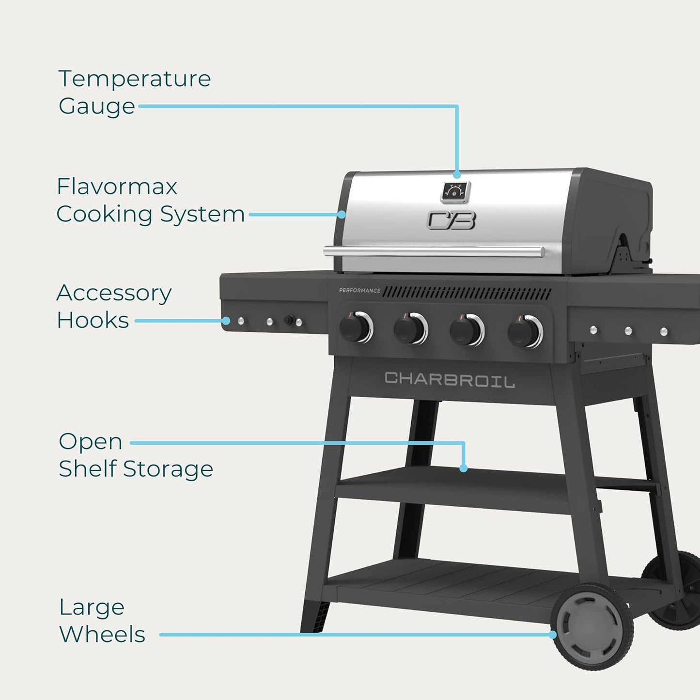 Performance Series 4-Burner Gas Grill Cart, Gray - 463253825