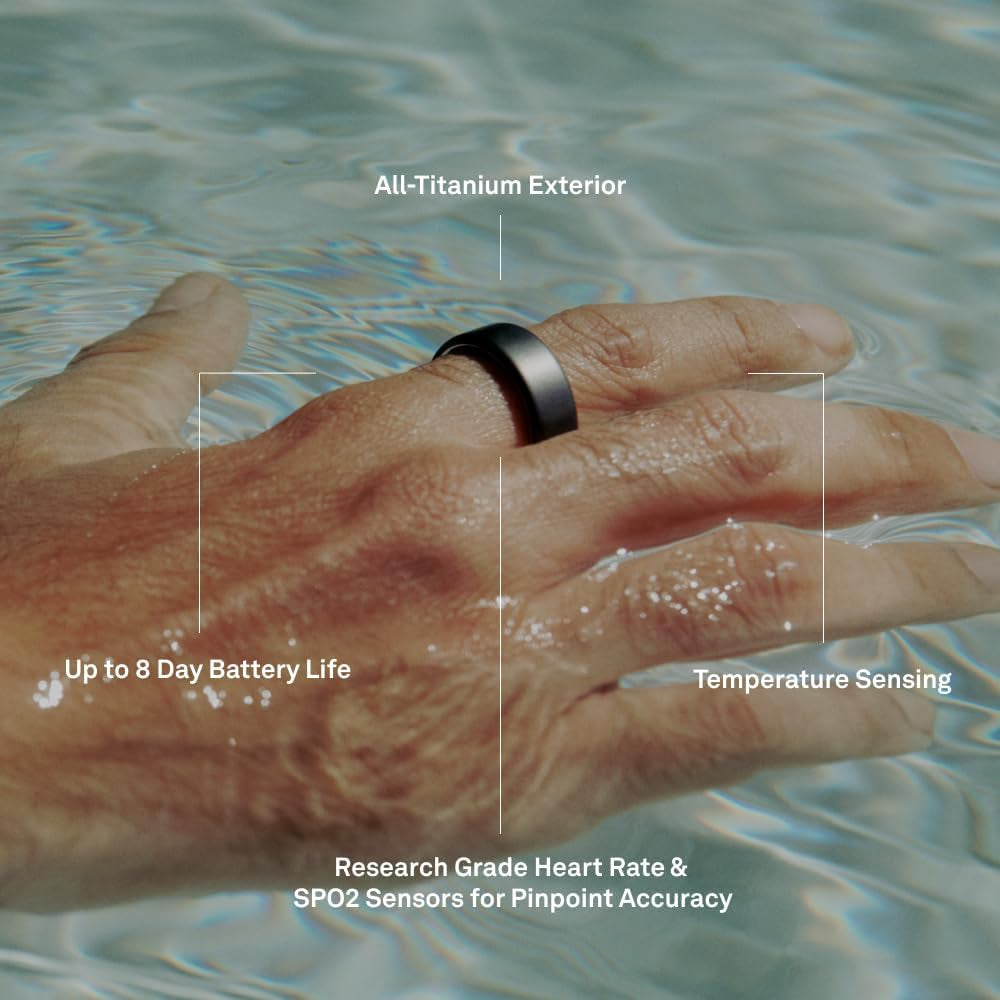 Ring 4 - Silver - Size 10 - Smart Ring - Size First with  Ring 4 Sizing Kit - Sleep Tracking Wearable - Heart Rate - Fitness Tracker - up to 8 Days of Battery Life